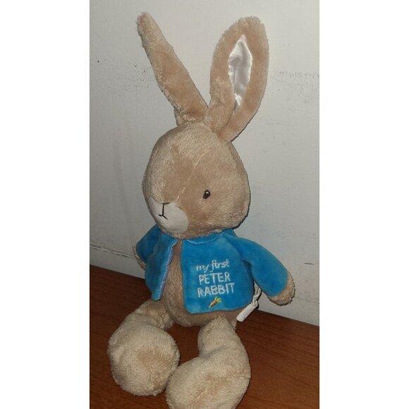 The World of Beatrix Potter PETER RABBIT Plush Toy Tan w/Blue Jacket 21" - Picture 2 of 8
